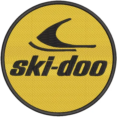 Sci-doo logo embroidery design showcasing a detailed stitched motif for auto and moto enthusiasts.