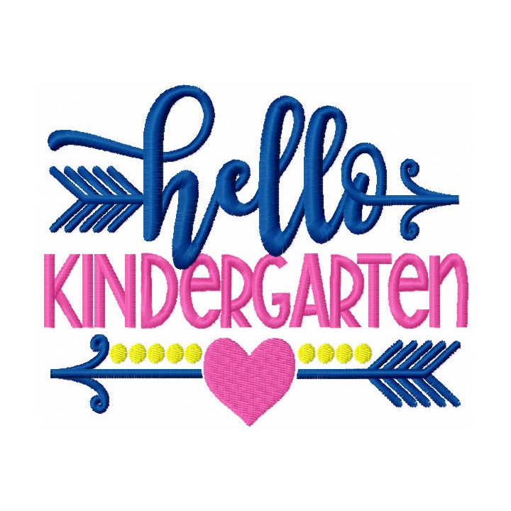 Hello kindergarten decor embroidery design - Embroidery Design