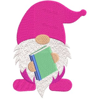 School dwarf with book embroidery design - Embroidery Design