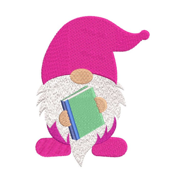 School dwarf with book embroidery design - Embroidery Design