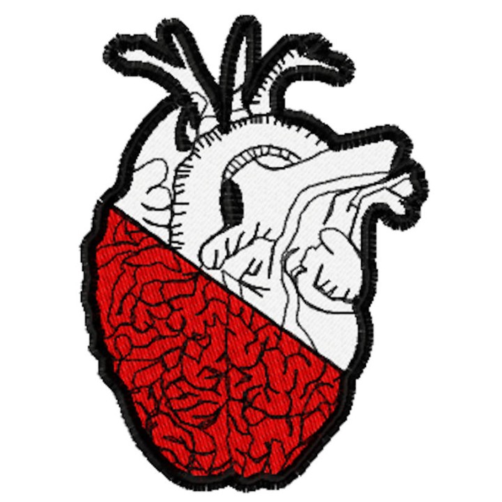 Brain heart embroidery design - Embroidery Design