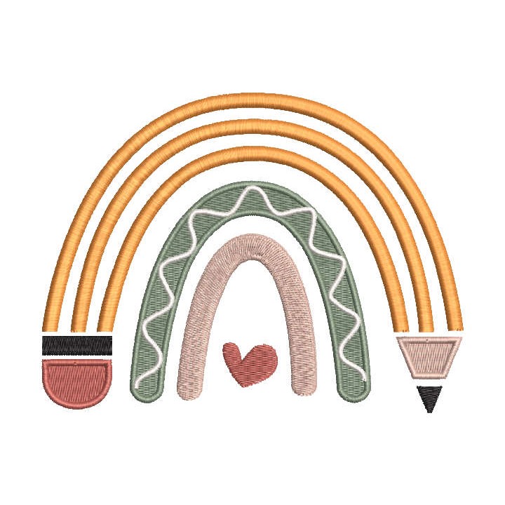 Boho school embroidery design - Embroidery Design