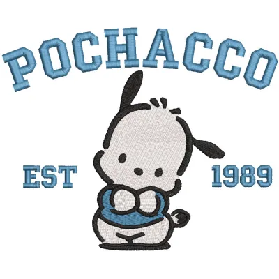 Preview of Pochacco est embroidery design featuring adorable character for stitching on various fabrics.
