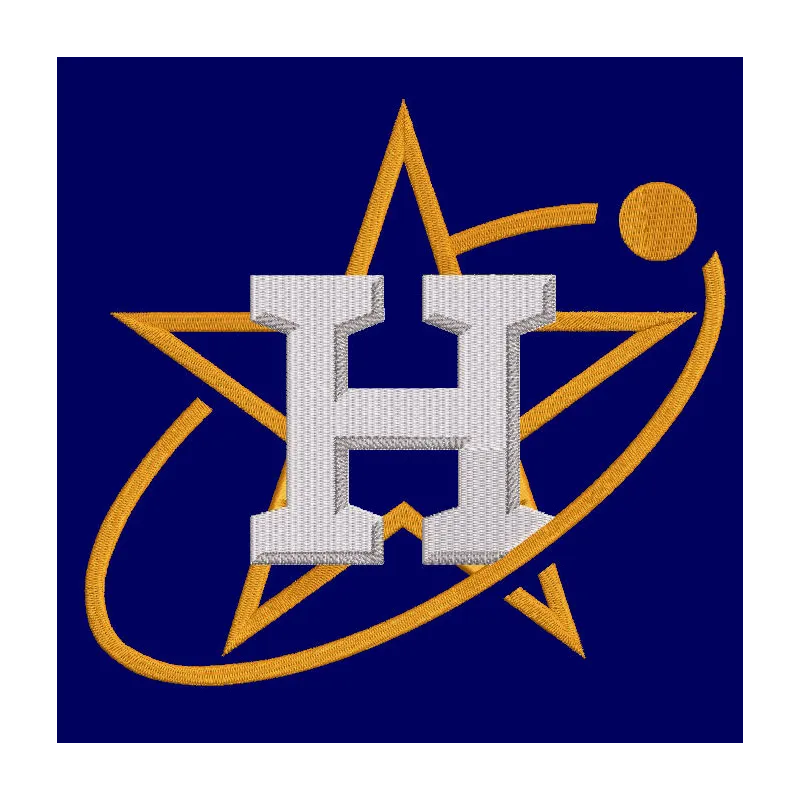 Houston Astros City Connect cap logo embroidery design preview showcasing intricate stitching patterns.