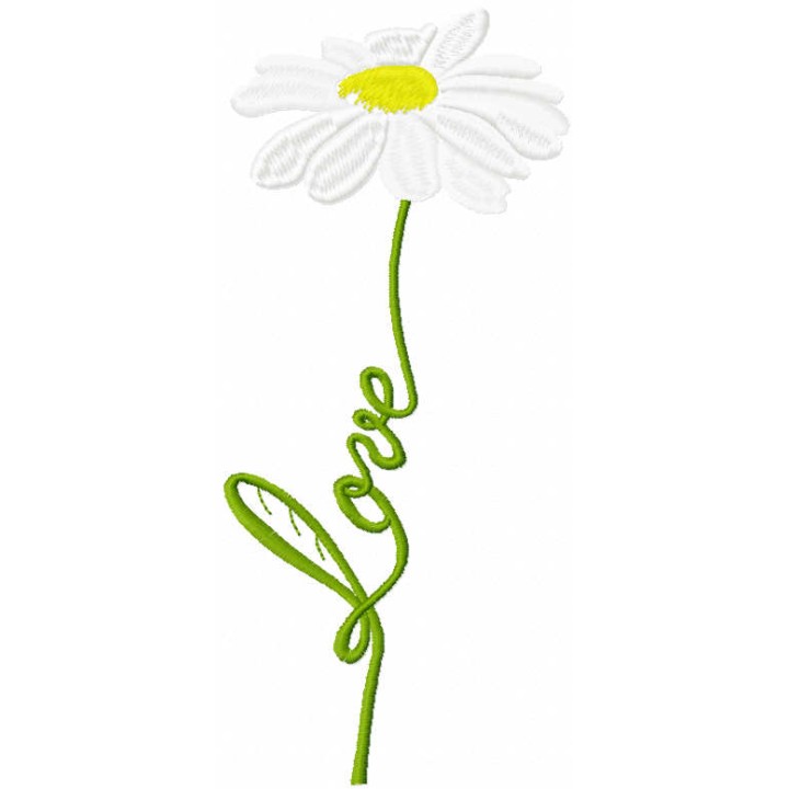 Favorite chamomile love embroidery design - Embroidery Design