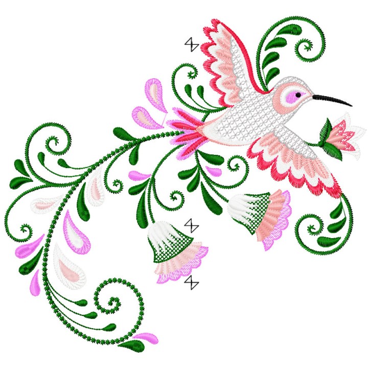 Fantasy bird embroidery design - Embroidery Design