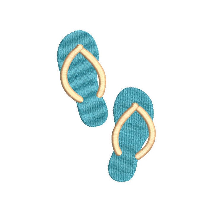 Blue flip flops embroidery design - Embroidery Design