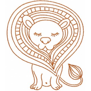 Lion contour embroidery design - Embroidery Design