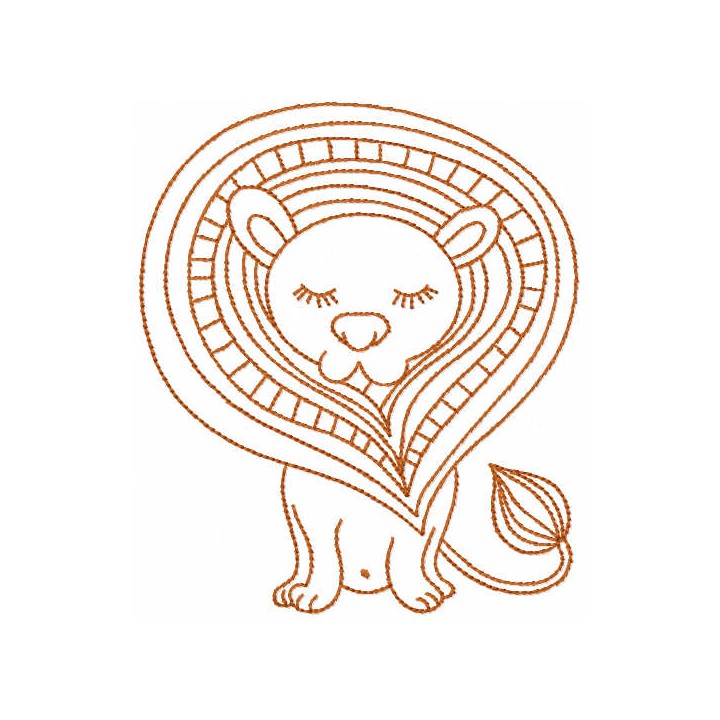 Lion contour embroidery design - Embroidery Design