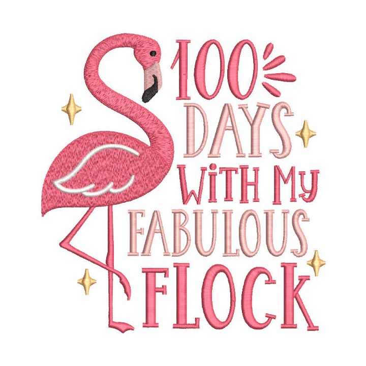 100 days with my fabulous flock embroidery design - Embroidery Design