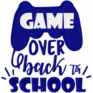 Game over back to school embroidery design - Embroidery Design