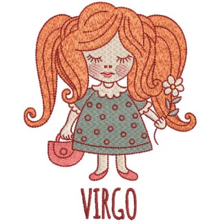 Virgo Zodiac sign embroidery design - Embroidery Design