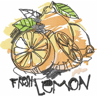 Fresh lemon embroidery design - Embroidery Design