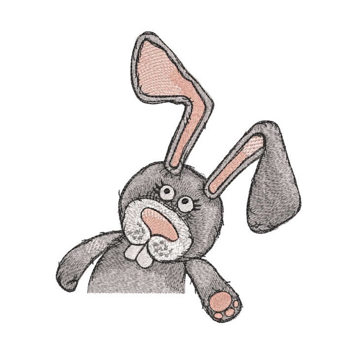 Bunny pocket decor embroidery design - Embroidery Design