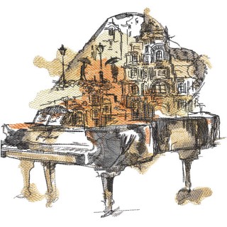 Urban romance embroidery design - Embroidery Design