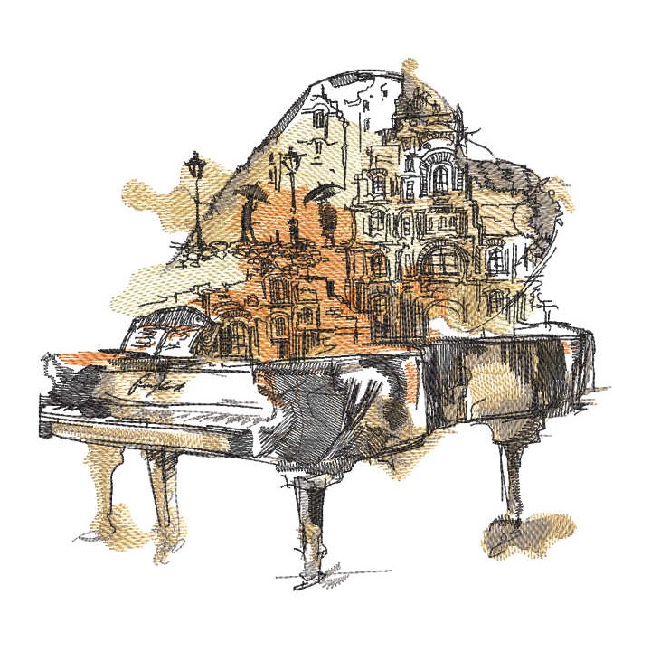 Urban romance embroidery design - Embroidery Design