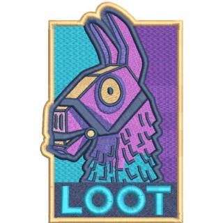 Loot llama embroidery design - Embroidery Design