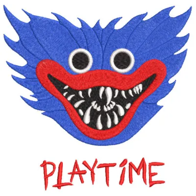 Huggy Wuggy embroidery design showcasing a playful character, perfect for stitching on t-shirts or tote bags.