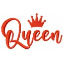 Queen crown embroidery design showcasing a regal motif, ideal for embellishing garments and accessories.