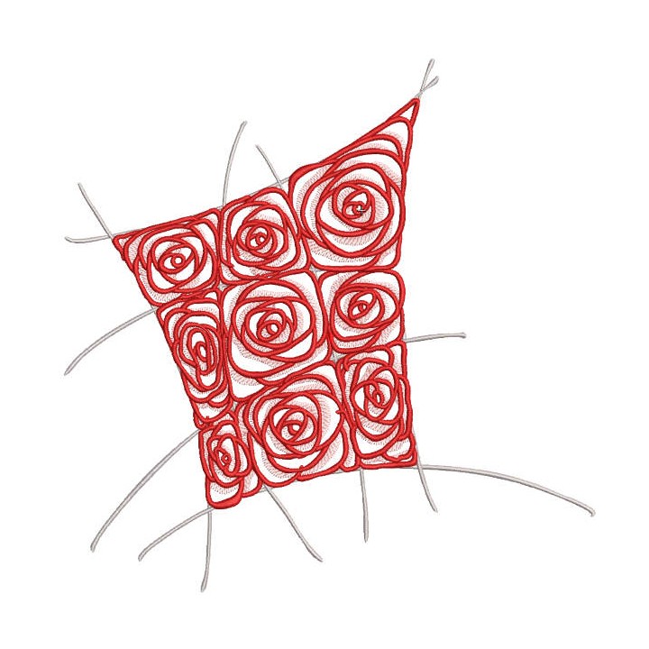 Bouquet of roses abstract embroidery design - Embroidery Design