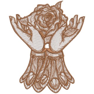 Rose hands embroidery design - Embroidery Design