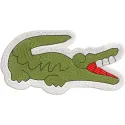 Lacoste croco logo embroidery design showcasing intricate stitching patterns for stylish apparel.