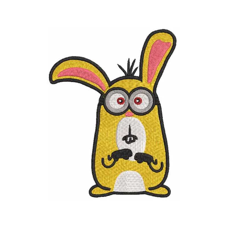 Minion bunny embroidery design featuring a cute character from Despicable Me, ideal for creating fun stitched motifs.