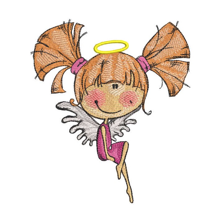Angel sitting on the edge embroidery design - Embroidery Design