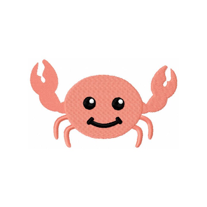 Pink crab embroidery design - Embroidery Design