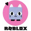 Roblox cat logo embroidery design preview, showcasing a fun and playful stitched motif for various projects.