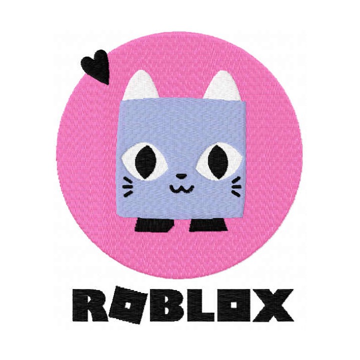 Roblox cat logo embroidery design - Embroidery Design