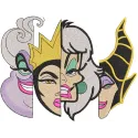 Four Villains embroidery design featuring unique motifs for creative stitching on various projects.