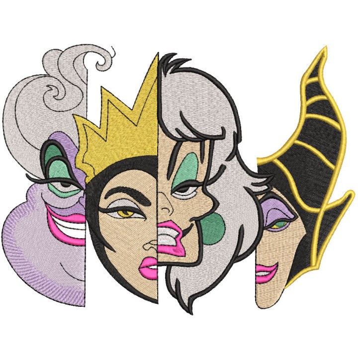 Four Villains embroidery design - Embroidery Design