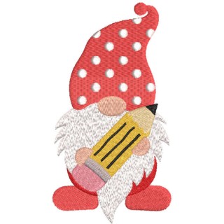 Dwarf with pencil embroidery design - Embroidery Design