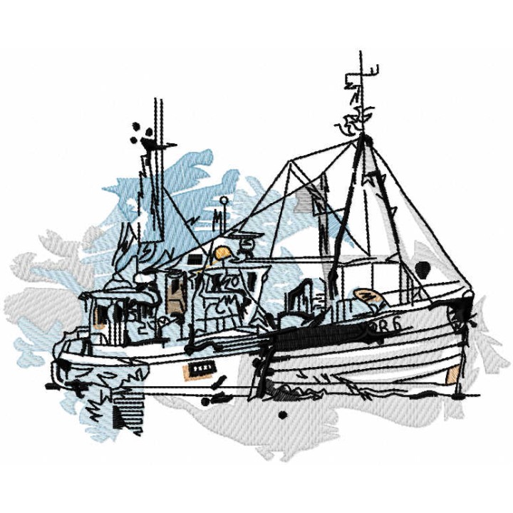 At the pier embroidery design - Embroidery Design