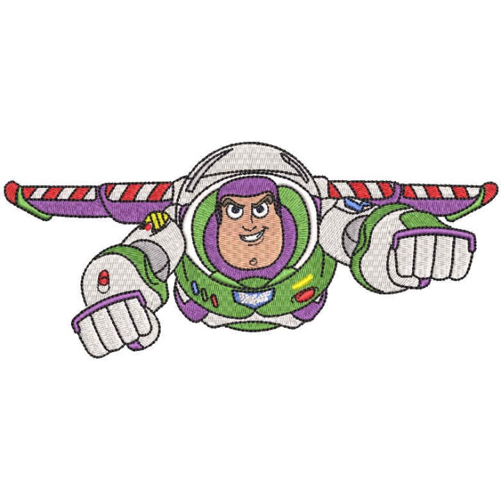 Flying Buzz Lightyear embroidery design - Embroidery Design
