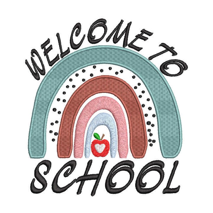 Welcome to school boho style embroidery design - Embroidery Design