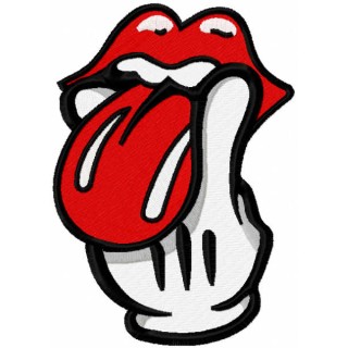 Rolling stones finger logo embroidery design - Embroidery Design