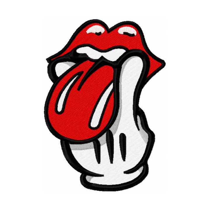 Rolling stones finger logo embroidery design - Embroidery Design