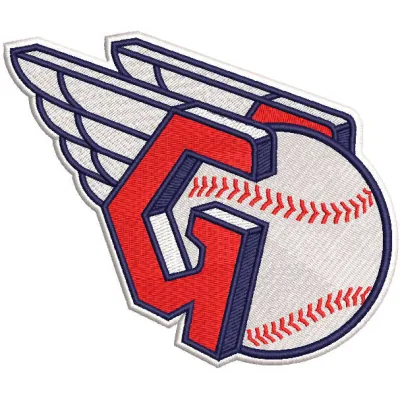 Cleveland Guardians logo embroidery design preview showcasing intricate stitching patterns for fans.