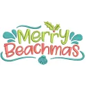 Merry Beachmas embroidery design showcasing festive seaside elements for summer stitching projects.