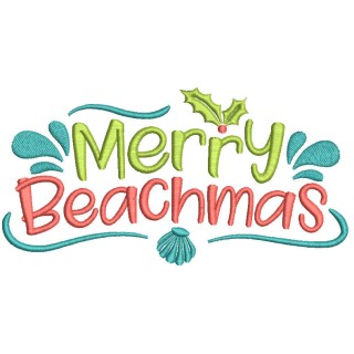 Merry beachmas embroidery design - Embroidery Design