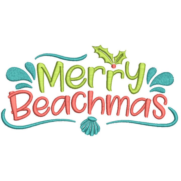 Merry beachmas embroidery design - Embroidery Design