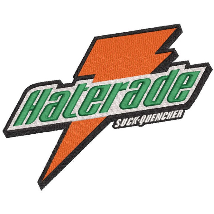 Haterade suck quencher logo embroidery design - Embroidery Design