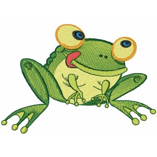 Hungry frog embroidery design - Embroidery Design