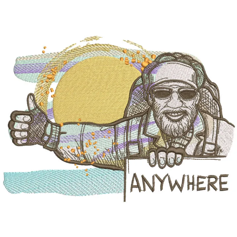 Preview of the Anywhere embroidery design featuring intricate stitching patterns inspired by cities and countries.