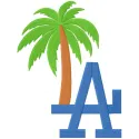 Los Angeles Dodgers Tropical Logo color embroidery design showcasing vibrant stitching patterns for caps and t-shirts.