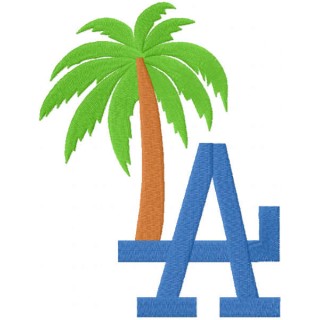 Los Angeles Dodgers Tropical Logo color embroidery design - Embroidery Design