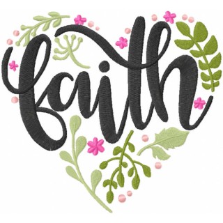 Heart faith embroidery design - Embroidery Design