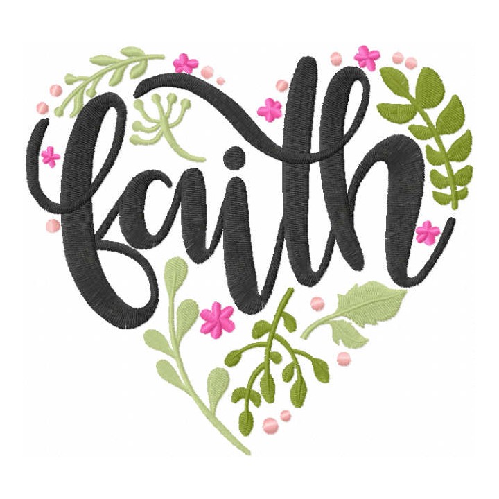 Heart faith embroidery design - Embroidery Design